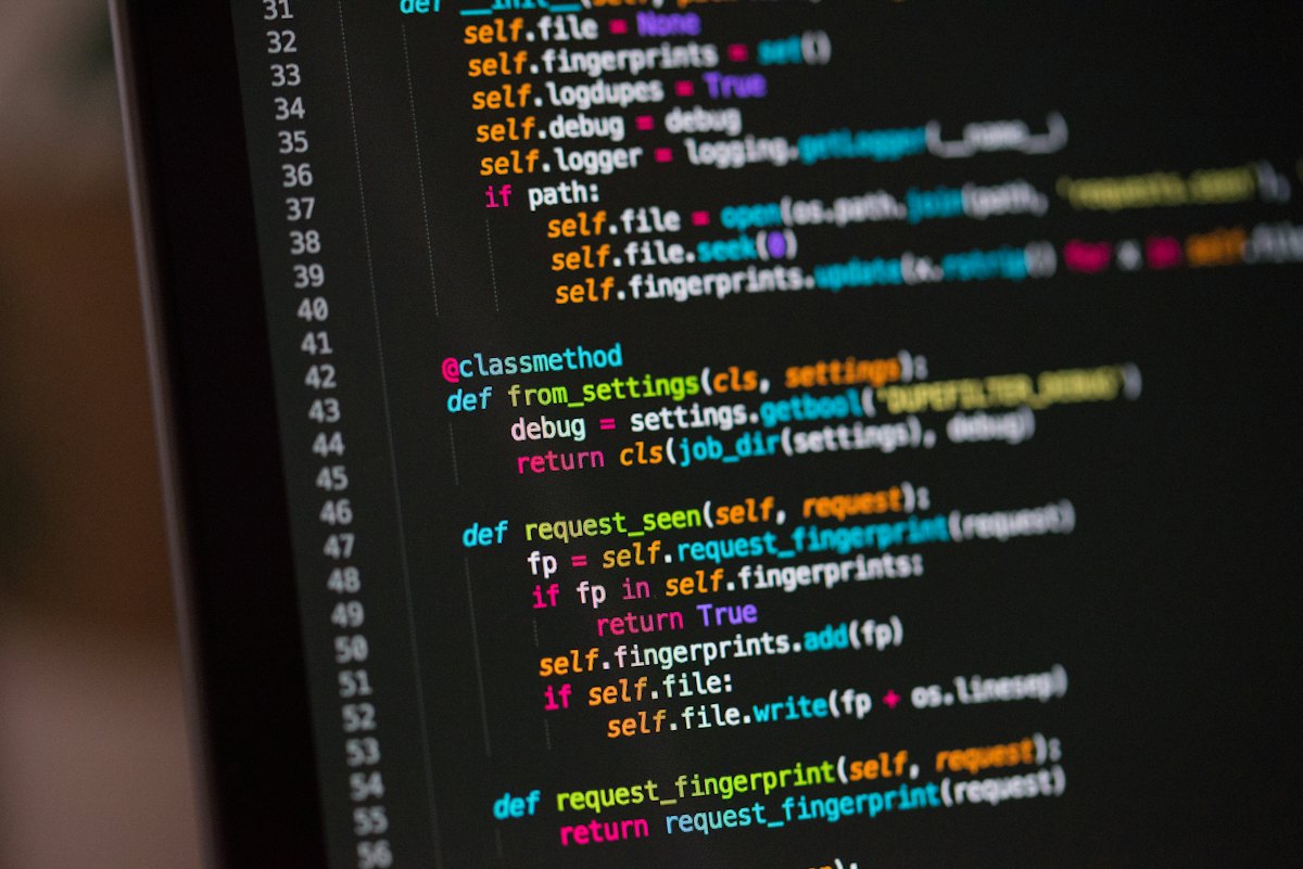 Programmeercode op een scherm